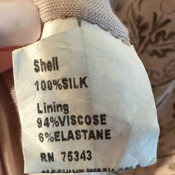 PIAZZA ROMA Italian 🇮🇹 100% Silk Blouse Capelet Ivory Blush Floral M 2 in 1 - Picture 13 of 14